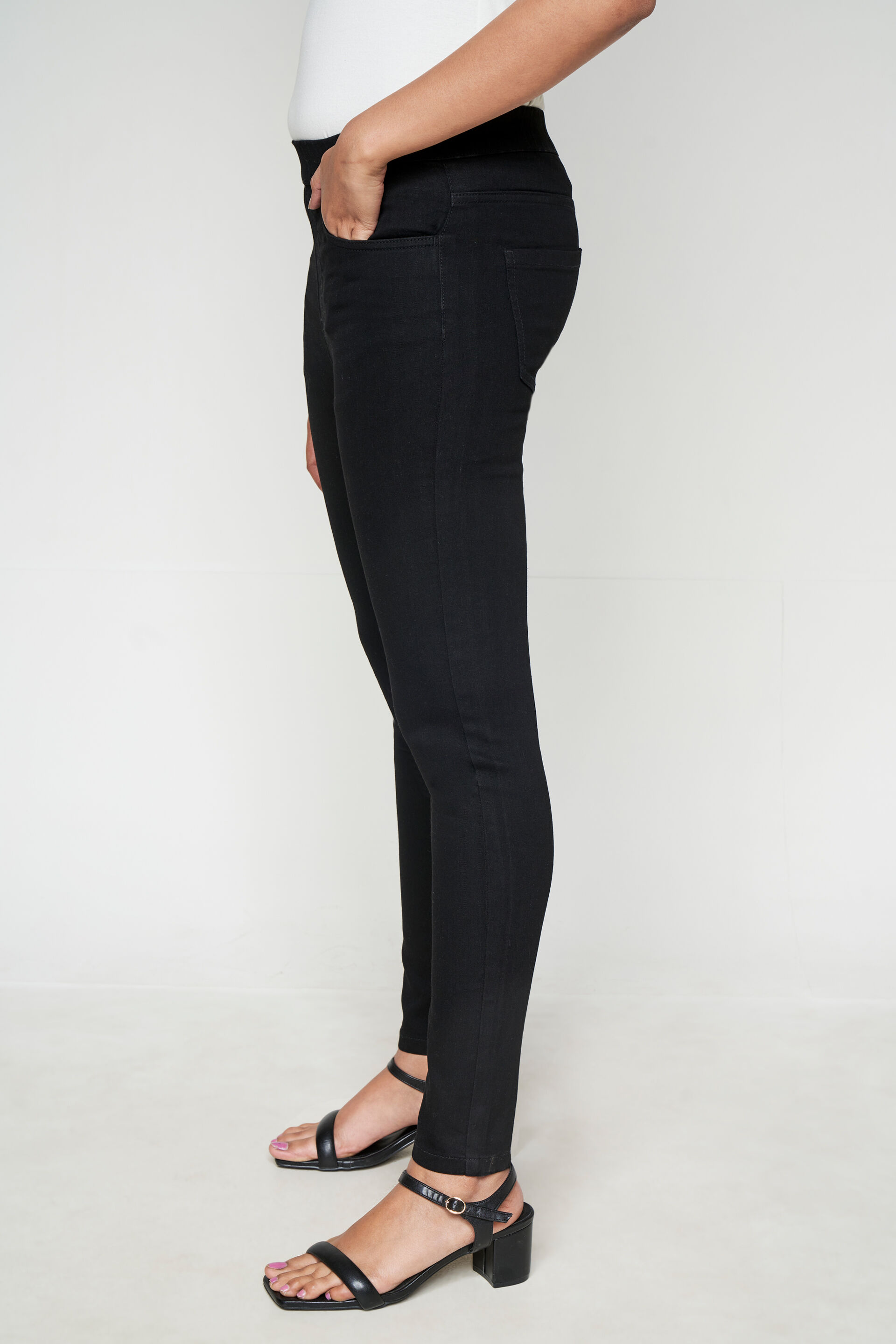 Black Skinny Jeggings, Black, image 3